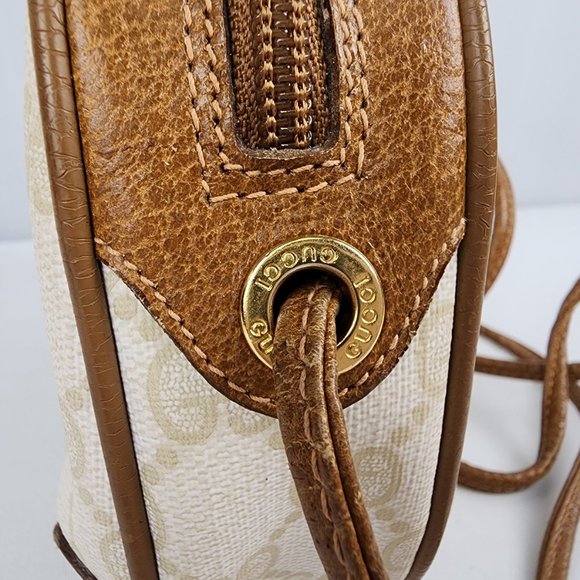 Vintage GUCCI Sherry GG Pattern Brown Leather Mini Shoulder Bag - Picture 4 of 13